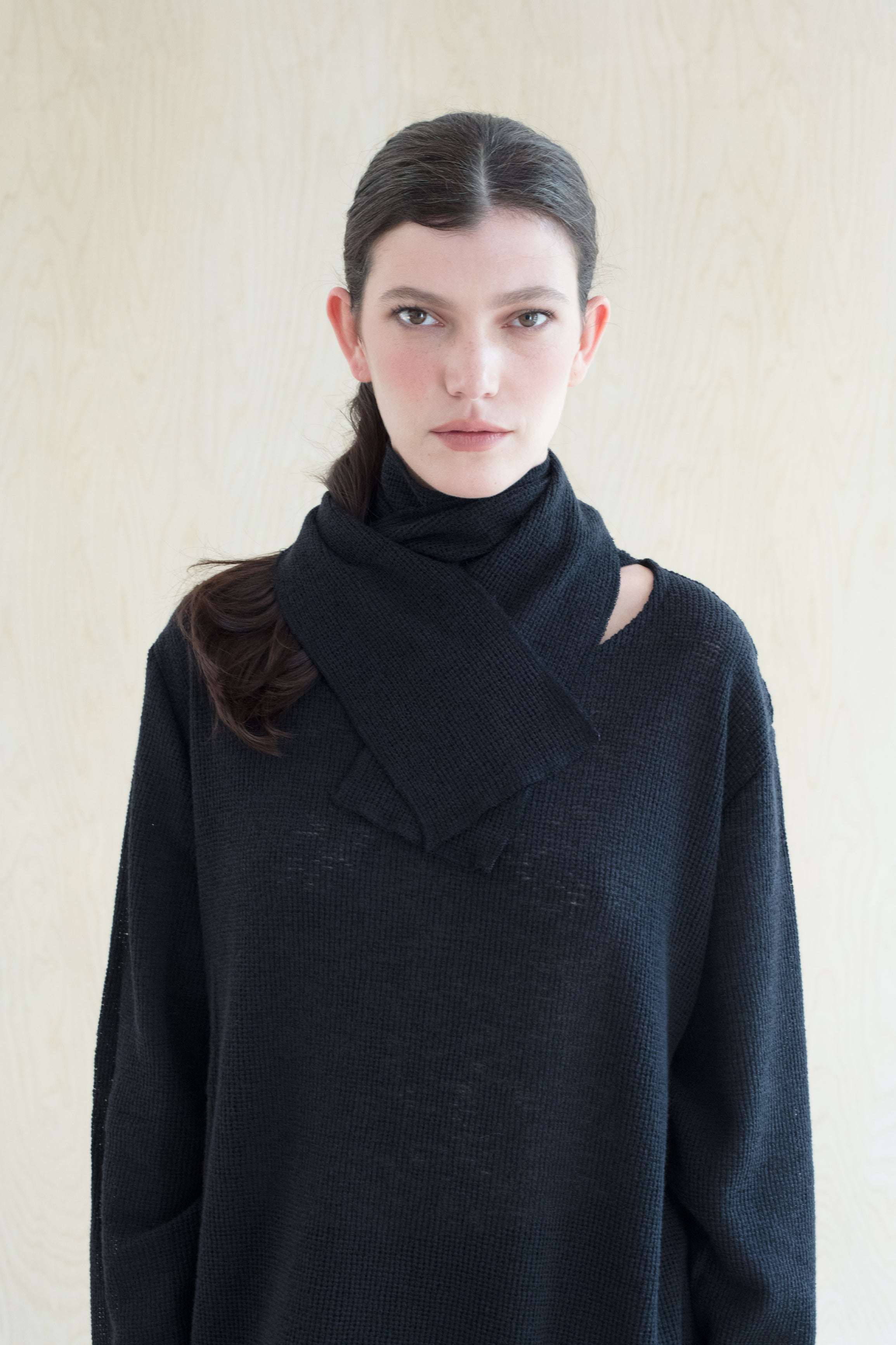 SCARF knit -  סריג צעיף שחור