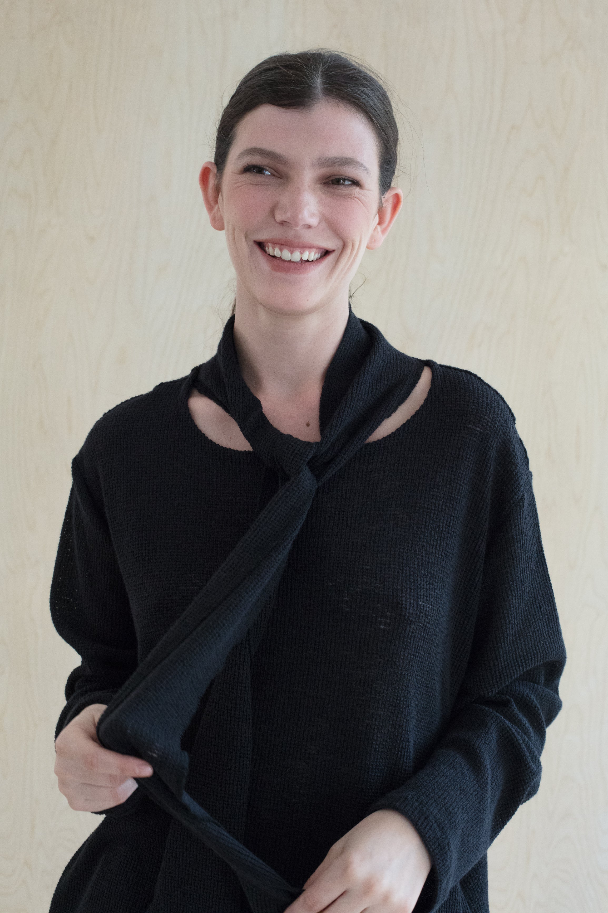 SCARF knit -  סריג צעיף שחור