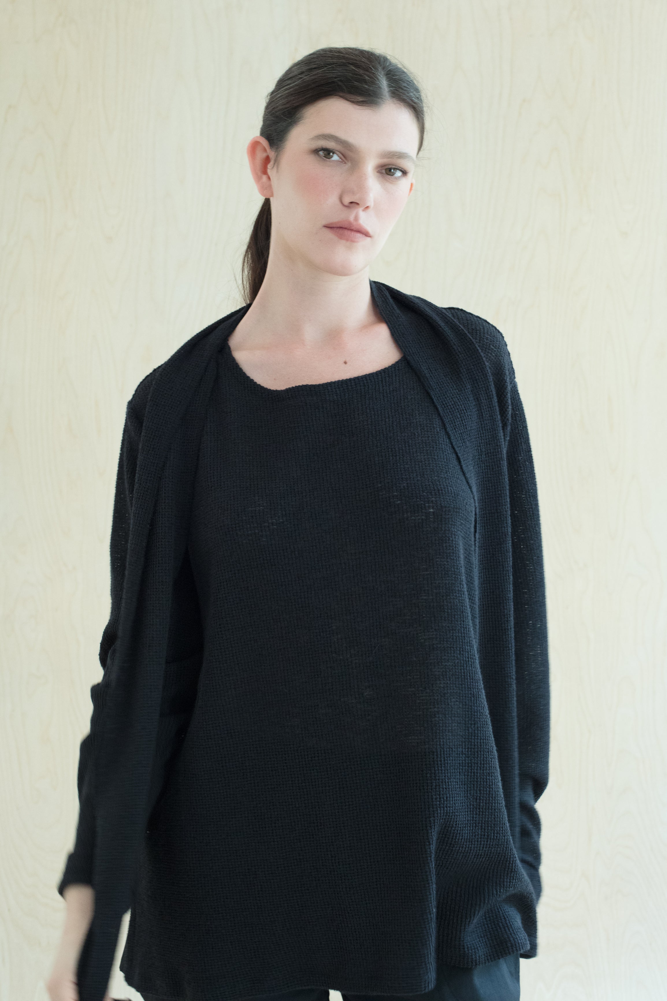 SCARF knit -  סריג צעיף שחור