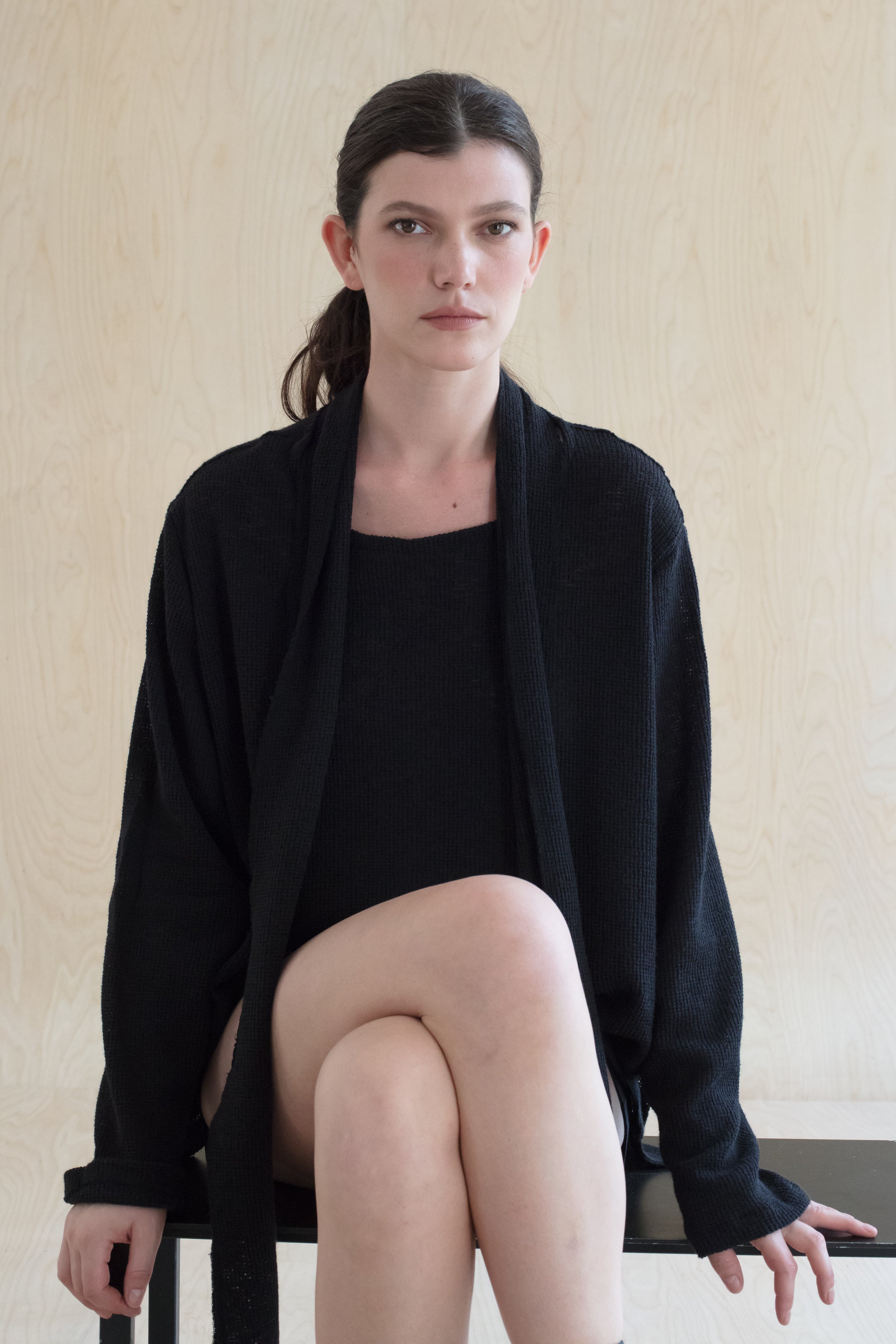 SCARF knit -  סריג צעיף שחור