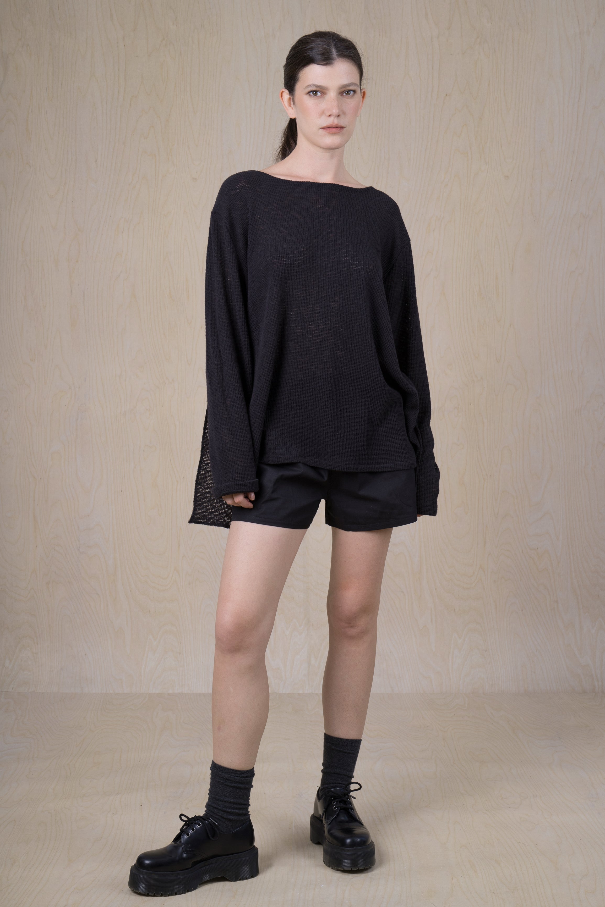 SCARF knit -  סריג צעיף שחור