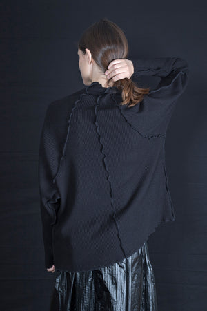 CHUNKY black cotton sweater