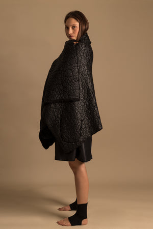 ASPHALT Shawl with Pockets Cape Big Wrap