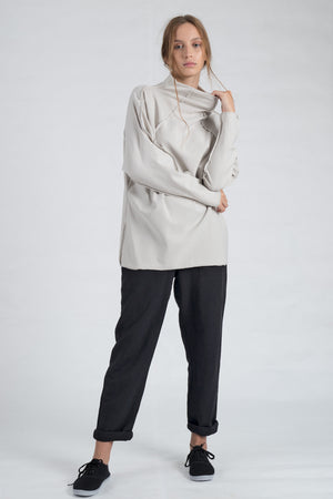 WARM BLACK High Collar Top