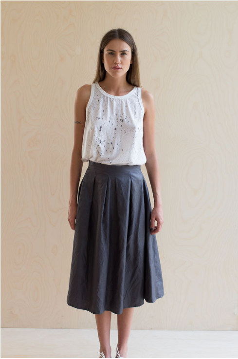 WAX PAPER Linen skirt