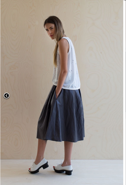 WAX PAPER Linen skirt